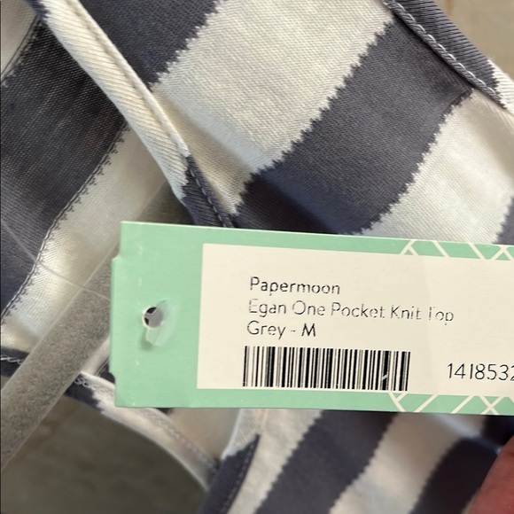 Papermoon Striped Tank Top in Gray and off white - Picture 3 of 6